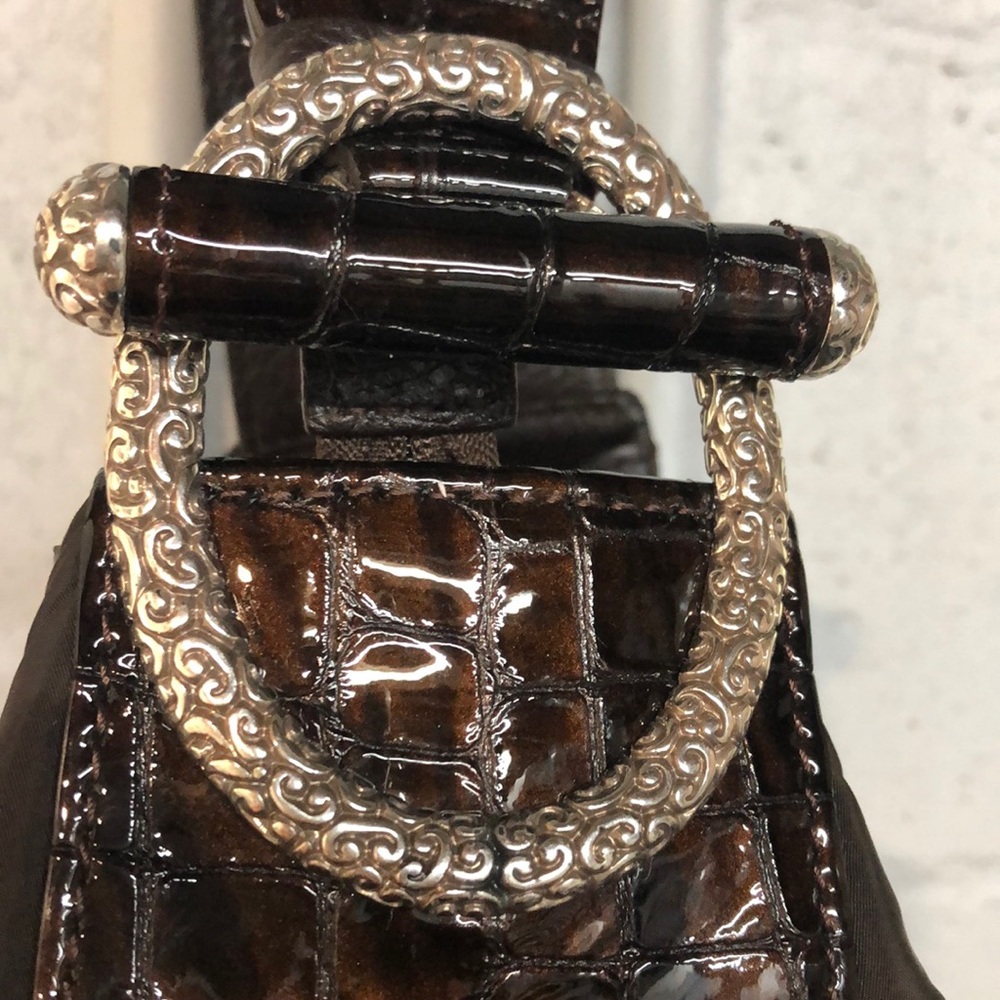 Brighton brown hobo bag with microfiber/reptile